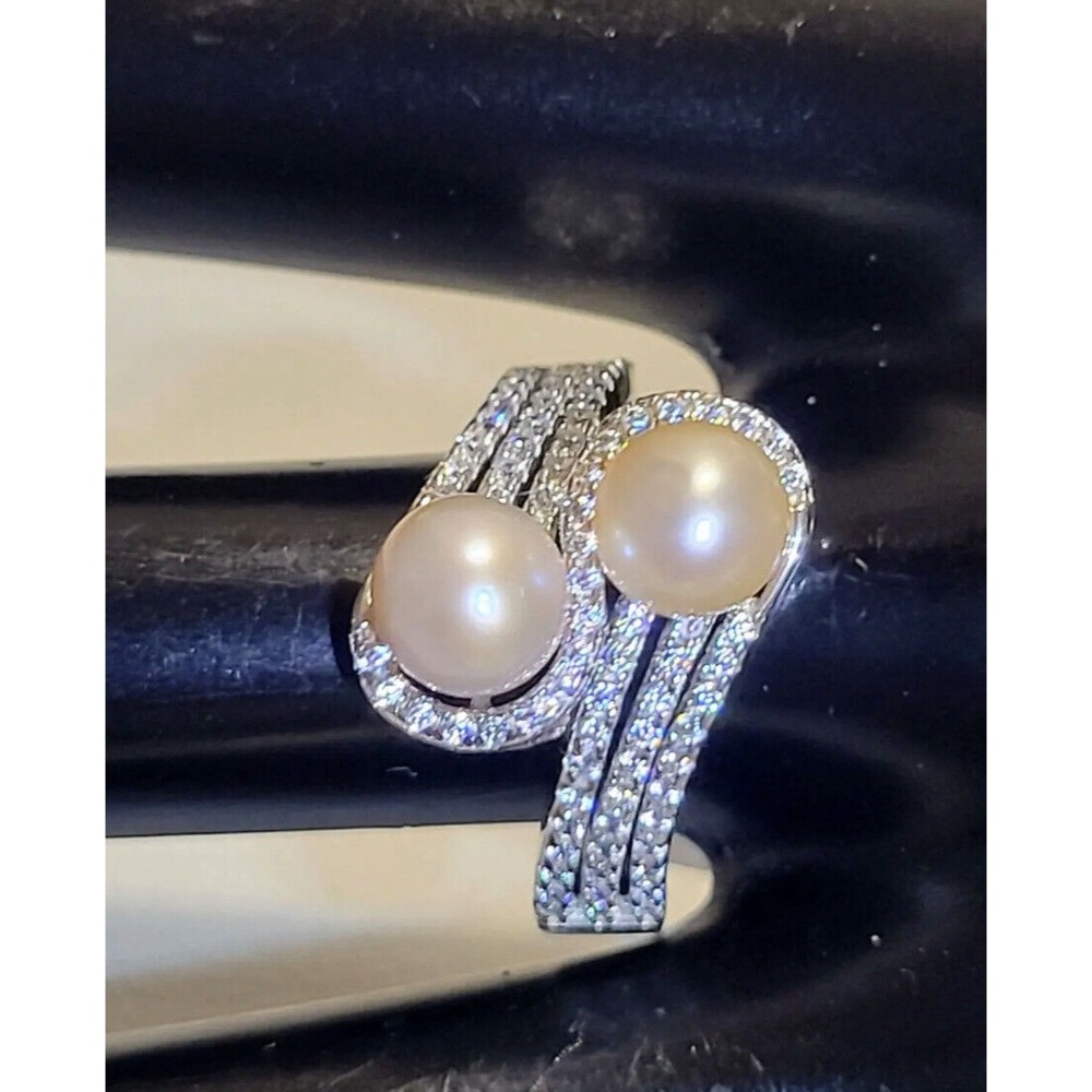 VANTEL PEARLS 925 STERLING SILVER RING SIZE 7 FIFTH AVENUE LAVENDER PEACH 2378